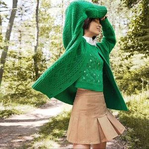 J Crew Pleated Chino Mini Skirt Tan